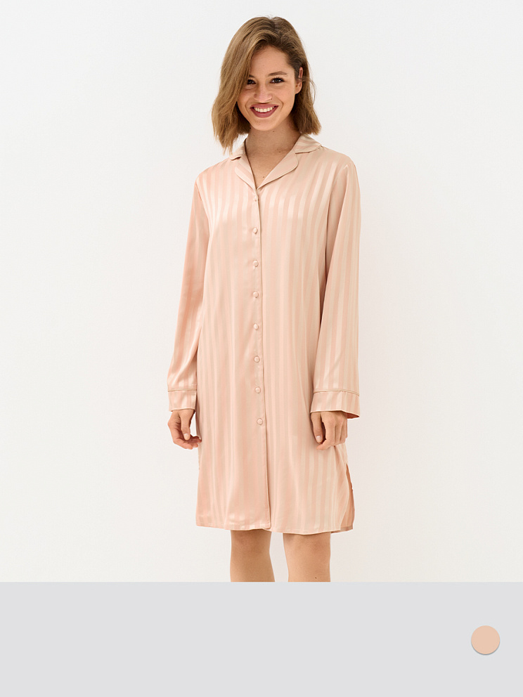 OmD 0413D LINE Рубашка пижамная жен. (жаккард), PL, OMSA