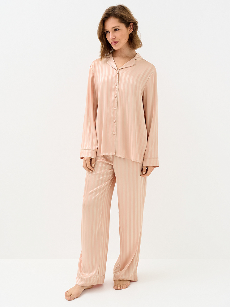 OmD 0231D LINE Пижама жен. (Рубашка+Брюки жаккард), PL, OMSA