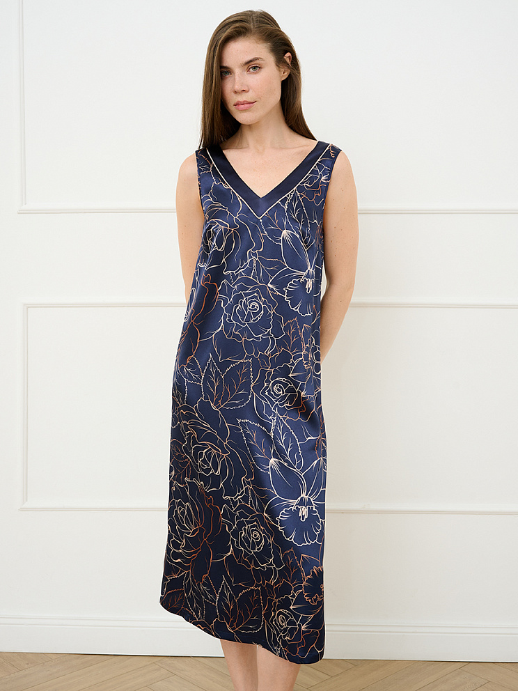 OmD 0121D ROSA Сорочка жен. (на шир. бретелях до середины икры), PL, OMSA