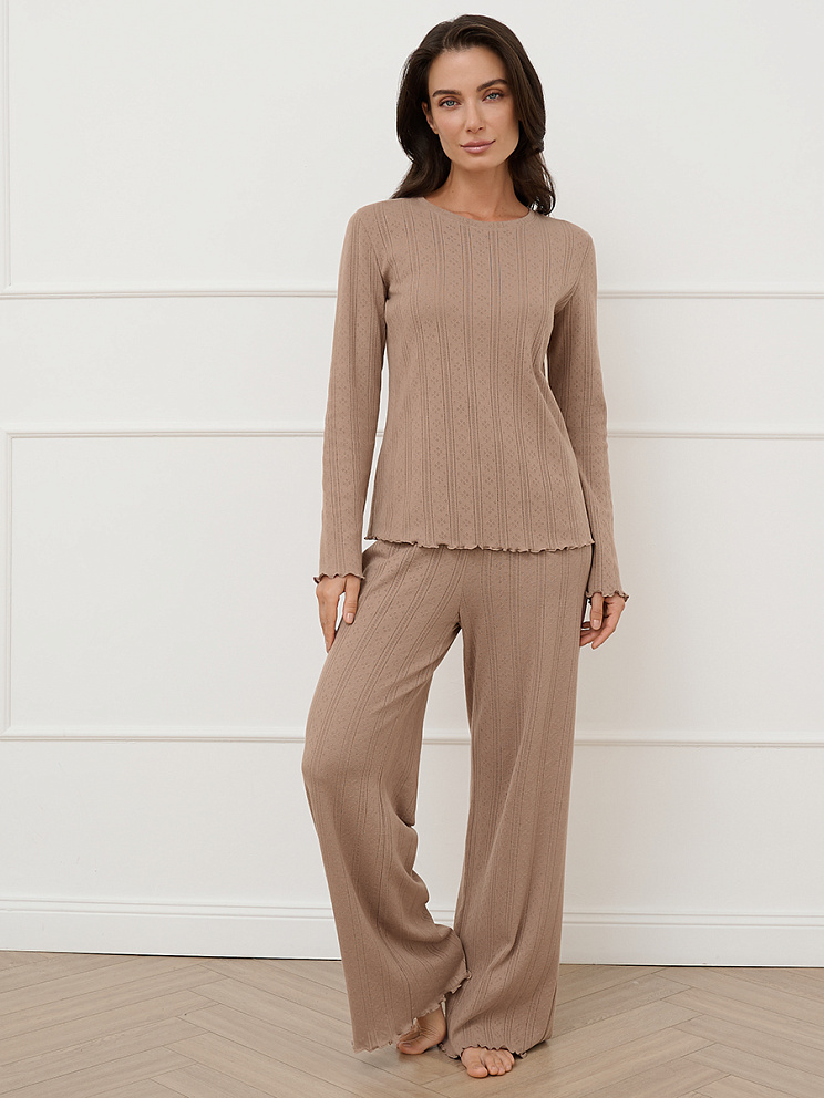 OmD 0244D POINTELLE Пижама жен. (Лонгслив+Брюки широкие с гульфиком), СО, OMSA