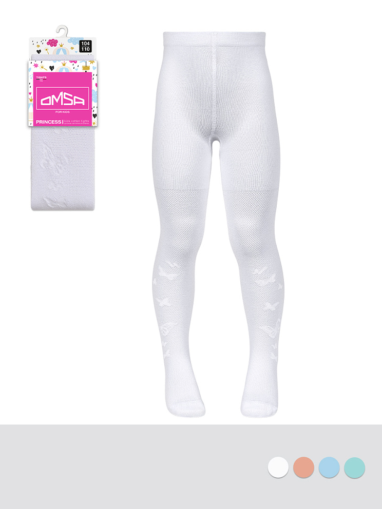 OMSA kids Collant  12A01-3 с ажурным рисунком (бабочки) без пятки, OMSA