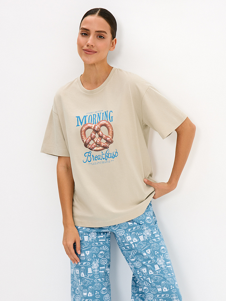 DMi 0227D MATTINA Пижама жен. (Футболка + Брюки), СО, MINIMI