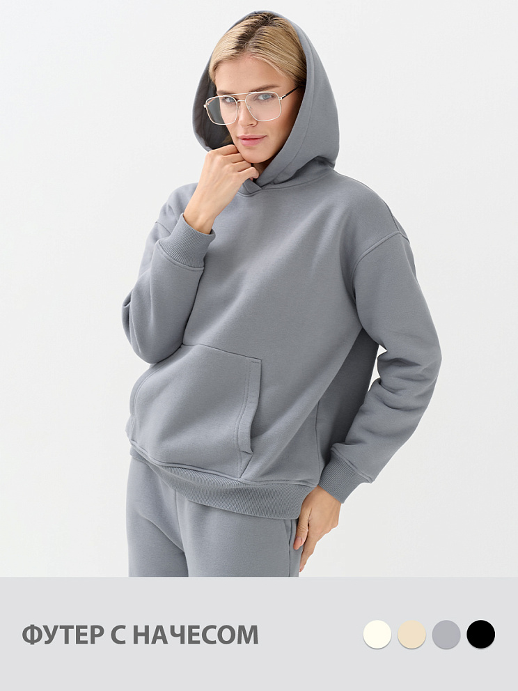 OmD 2045С Худи жен. OVERSIZE утепленное, CO+PE, OMSA