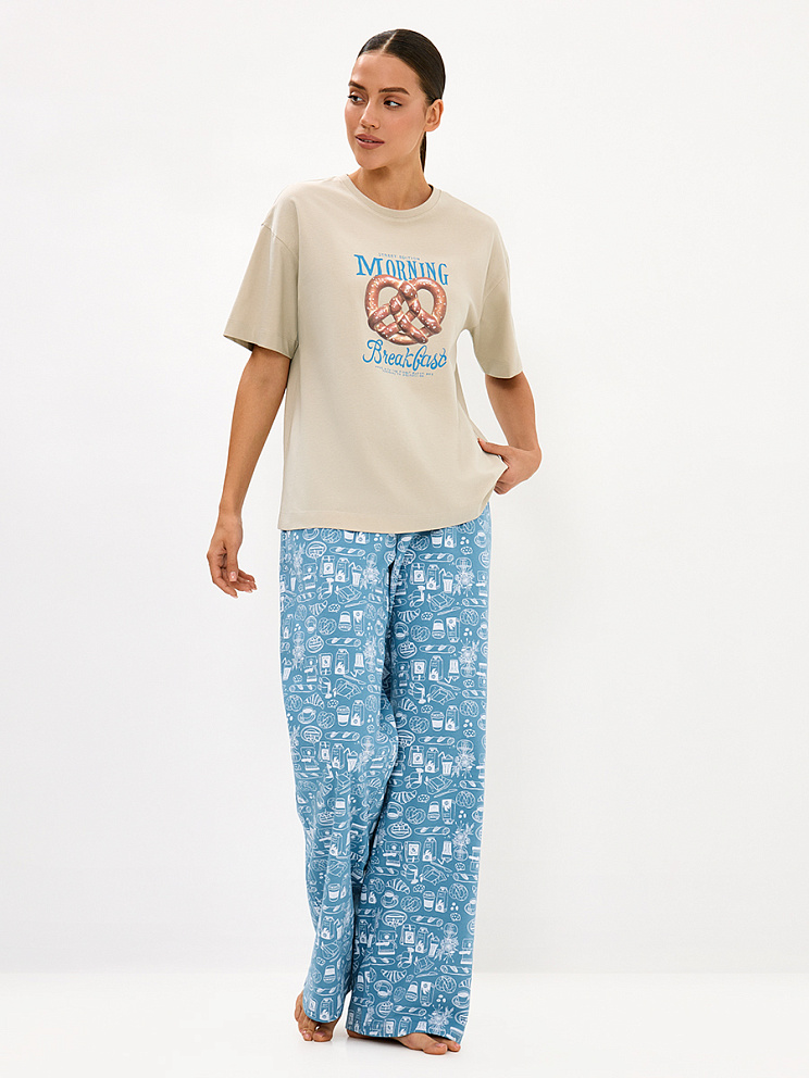 DMi 0227D MATTINA Пижама жен. (Футболка + Брюки), СО, MINIMI