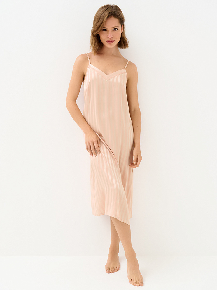 OmD 0118D LINE Сорочка жен. (длинная на узк.бретелях жаккард), PL, OMSA