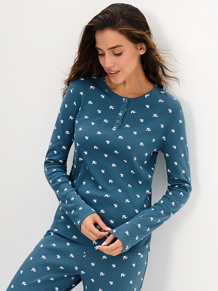     OmD 0244D POINTELLE PRINT AW26 Пижама жен. (Лонгслив+Брюки), СО, OMSA