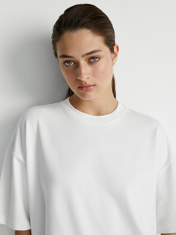 OmD 14503ST Футболка женская OVERSIZE (футер), CO+EL, OMSA