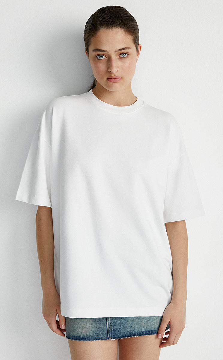 OmD 14503ST Футболка женская OVERSIZE (футер), CO+EL, OMSA