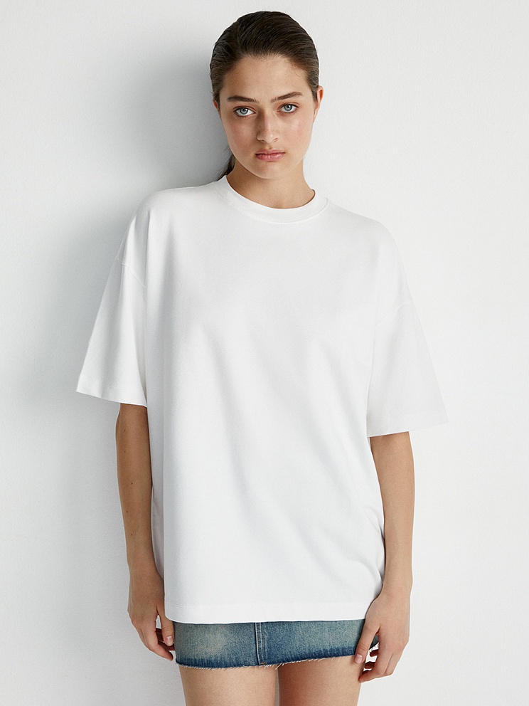 OmD 14503ST Футболка женская OVERSIZE (футер), CO+EL, OMSA