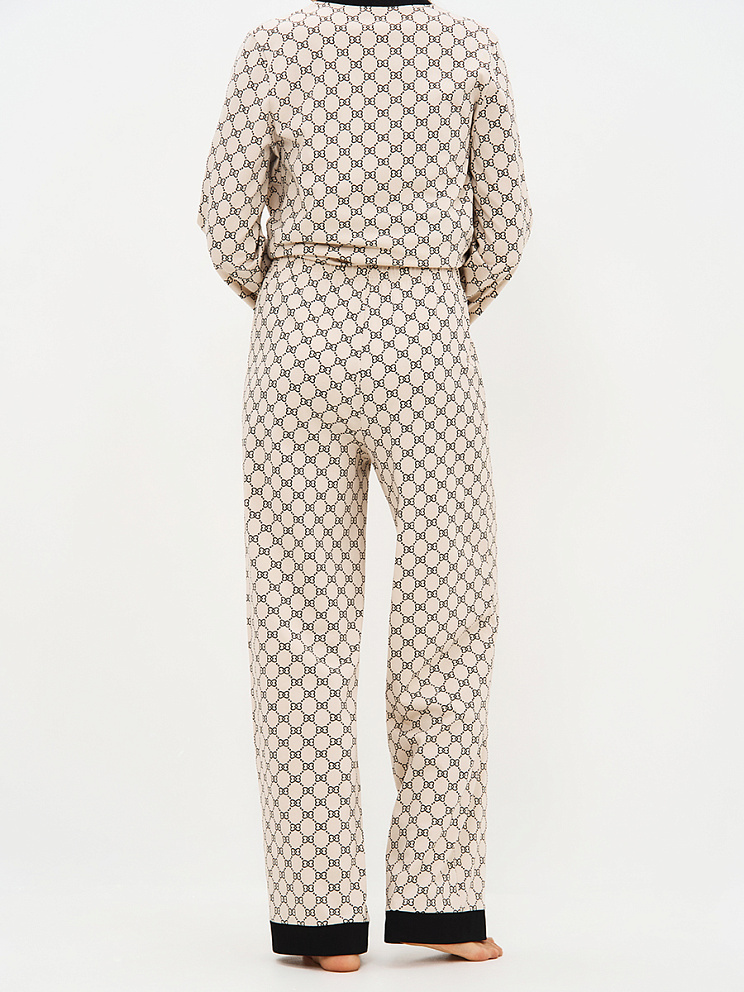 OmD 0232D ALTA MODA Пижама принт. жен. (Рубашка+Брюки прямые), CO, OMSA